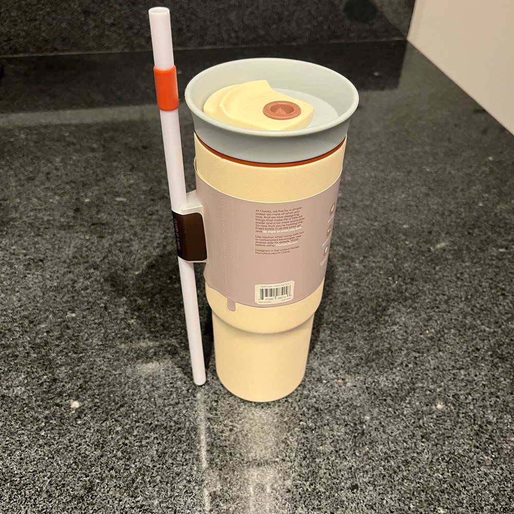 Neutral Color Scheme Owala Travel Cup with Straw